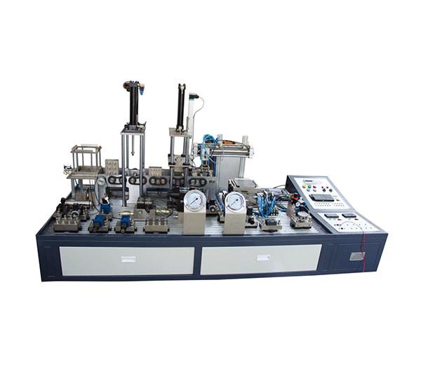 液壓實作教學設備與流體實驗平台示意