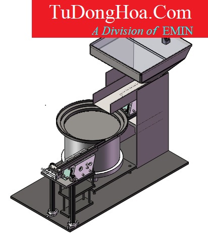 工業產線中的自動工件進給與輸送配置示意